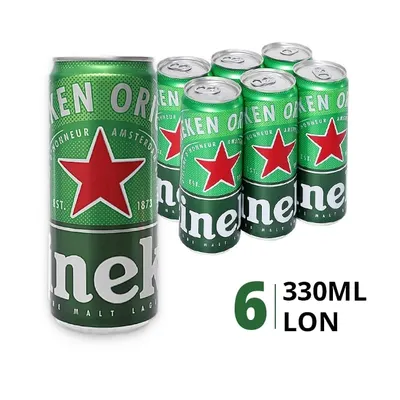 Lốc 6 lon bia Heineken 5% lon cao 330ml
