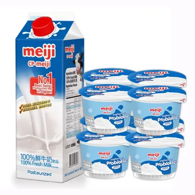 Combo tiết kiệm: Sữa thanh trùng và sữa chua ăn Meiji