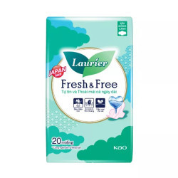 Băng vệ sinh siêu mỏng cánh Fresh&Free 22cm Laurier gói 20 miếng