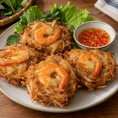 Cách làm bánh tôm chiên khoai môn giòn rụm