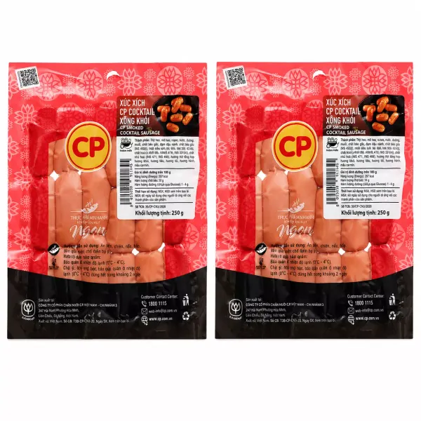 Combo 2 gói xúc xích cocktail xông khói CP 250g