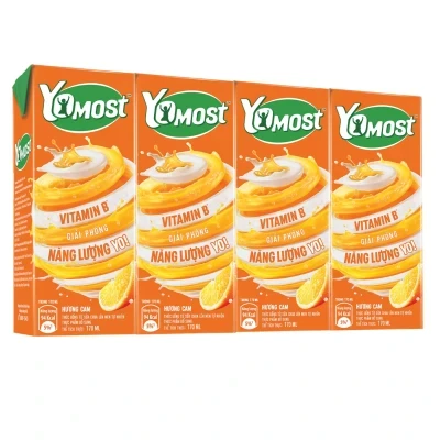 Lốc 4 hộp sữa chua uống Yomost vị cam 170ml