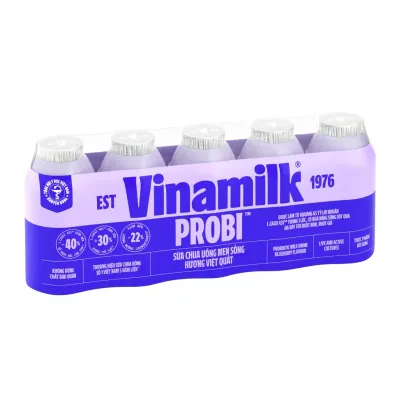 Lốc 5 chai sữa chua uống Probi Vinamilk hương việt quất 65ml