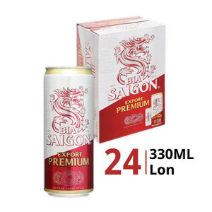 Thùng bia Export Premium 4.8% Sài Gòn lon sleek 330ml (24 Lon)