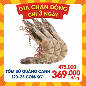 Tôm sú quảng canh 1kg (20-25 con/kg)