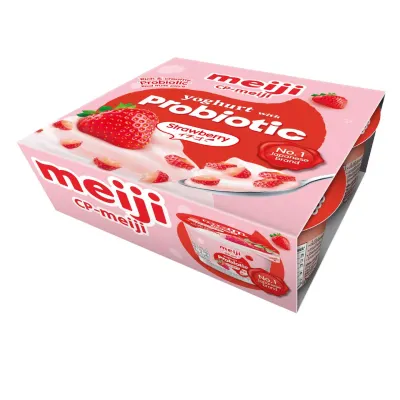 Lốc 4 hộp sữa chua Meji vị dâu 90g