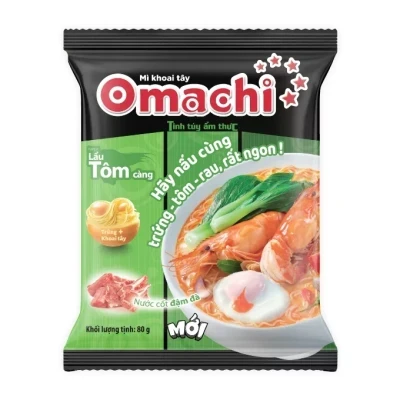 Mì dinh dưỡng khoai tây Omachi lẩu tôm càng gói 80g