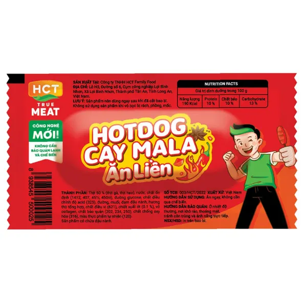 Xúc xích hotdog HCT cay mala ăn liền cây 28g