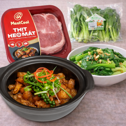 Combo cơm nhà 50k: Thịt heo kho & Cải thìa xào tỏi