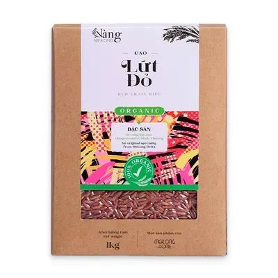 Gạo lứt đỏ hữu cơ Nàng Mekong hộp 1kg