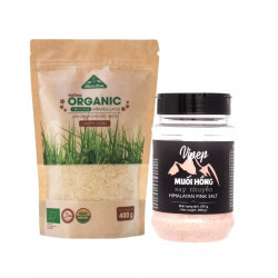 Combo đường organic Biên Hòa 400g và Muối hồng xay nhuyễn Vipep 200g