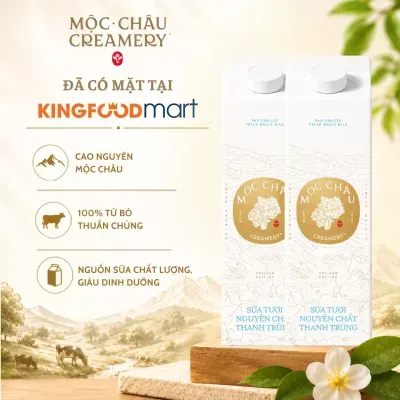 Combo 2 hộp sữa thanh trùng Mộc Châu Creamery nguyên chất 900ml
