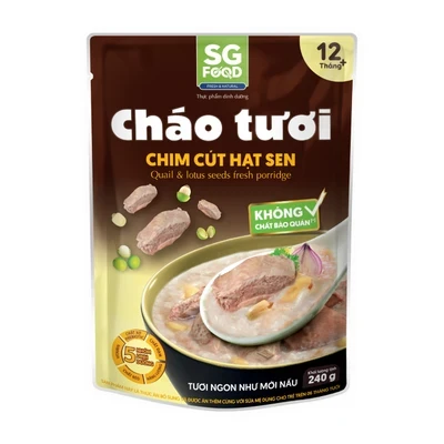 Cháo tươi chim cút hạt sen SG Food gói 240g