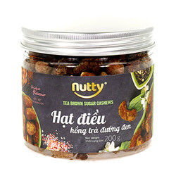 Hạt điều hồng trà đường đen Nutty hũ 200g