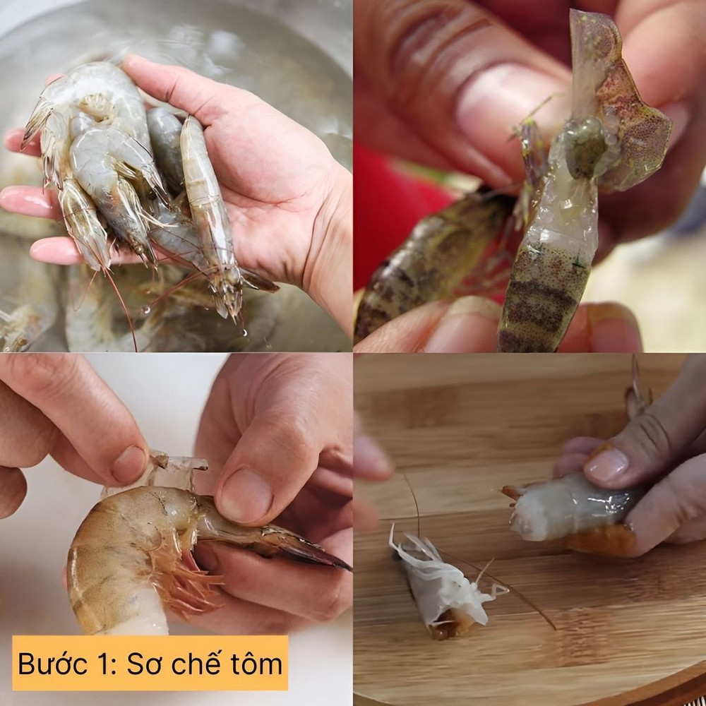 sơ chế tôm