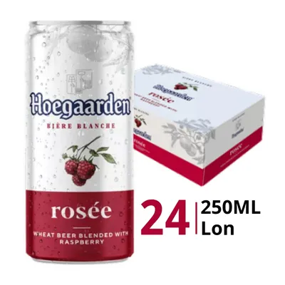 Thùng 24 lon bia Hoegaarden Rosee 3% 250ml