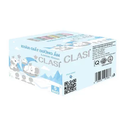 Lốc 5 gói khăn giấy bỏ túi Clasi dưỡng ẩm