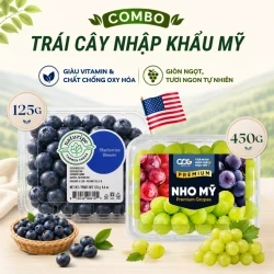 Combo trái cây nhập khẩu Mỹ: blueberry và nho xanh