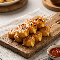 Xiên đậu hũ cá phô mai nướng cho bữa xế nhanh gọn