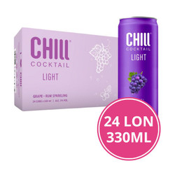 Thùng nước trái cây lên men vị nho & rum Chill Cocktail lon 330ml (24 Lon)