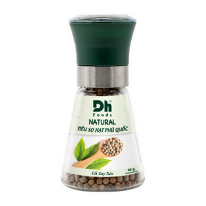 Tiêu sọ hạt Phú Quốc có cối xay DH Foods hũ 45g (1 Hũ)
