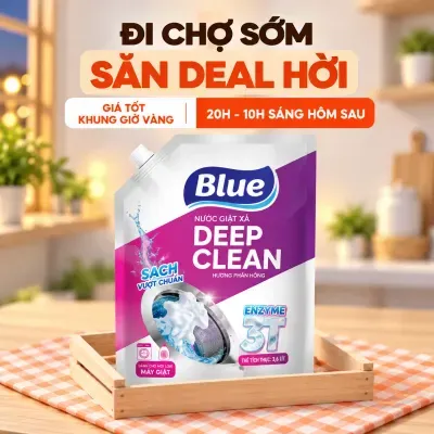 Nước giặt Blue deep clean hương phấn hồng túi 3.6L