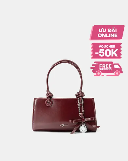 Túi Xách Nhỏ Top Handle Phối Charm Nơ