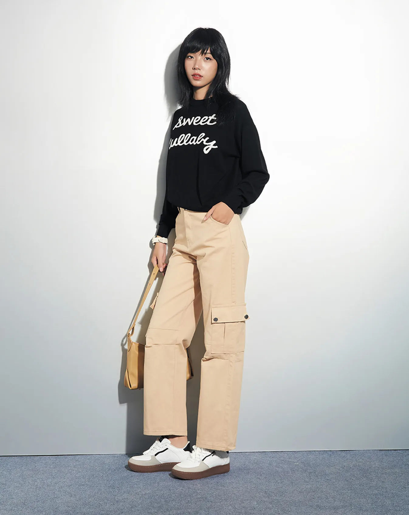 Áo dệt kim oversized tay dài - Image 5