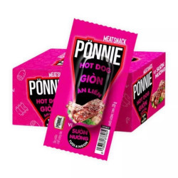 Hotdog giòn ăn liền vị sườn nướng Ponnie hộp 560g (20 Cây)