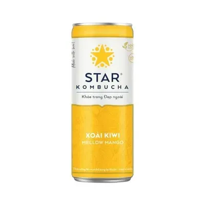 Trà lên men bổ sung lợi khuẩn vị xoài kiwi Star Kombucha lon 250ml