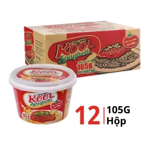 Thùng 12 hộp mì spaghetti Kool xốt thịt bò bằm và cà chua 105g