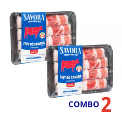Ba chỉ bò Canada đông lạnh cắt cuộn Savora 250g (2 Khay)
