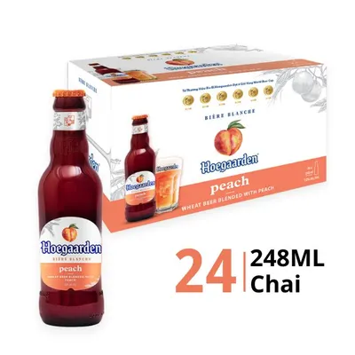 Thùng 24 chai bia Hoegaarden peach 3% 248ml