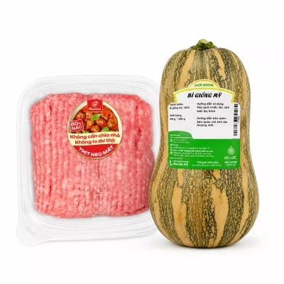 Combo canh bí đỏ thịt bằm