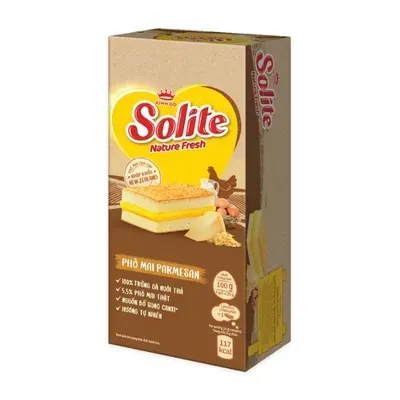 Bánh bông lan Nature Fresh tầng kem phô mai Solite hộp 100g (4 gói x 25g)