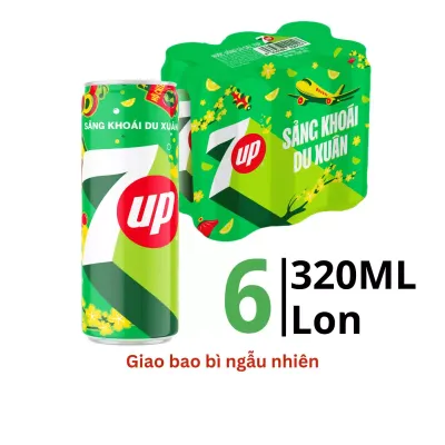 Lốc 6 lon nước ngọt 7UP 320ml
