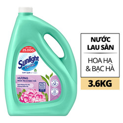 Nước lau sàn tinh dầu thảo mộc hoa hạ & bạc hà Sunlight can 3.6kg