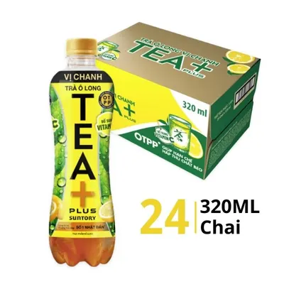 Thùng 24 chai trà oolong Oolong Tea+ vị chanh 320ml