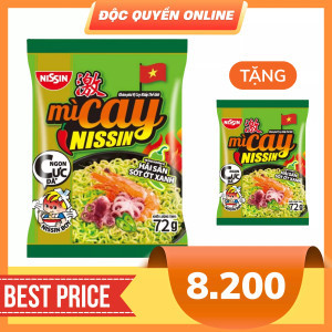 Mì xào cay hải sản muối ớt xanh Nissin gói 72g (1 Gói)