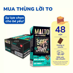 Thùng sữa lúa mạch hương socola bạc hà có thạch Lof Malto hộp 170ml (48 Hộp)