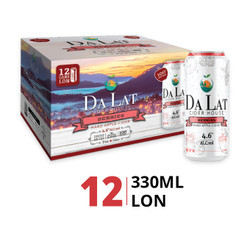 Thùng nước táo lên men vị quả dâu mọng 4.6% Dalat Cider 330ml (12 lon)