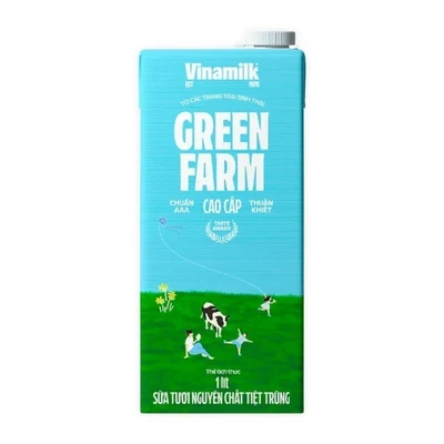 Sữa tươi tiệt trùng Green Farm không đường Vinamilk hộp 1L