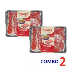 Combo lẩu bò Úc (ba chỉ và bắp) Savora khay 500g (2 Khay)