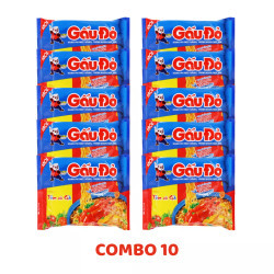 Combo 10 gói Mì tôm và gà Gấu Đỏ gói 63g 