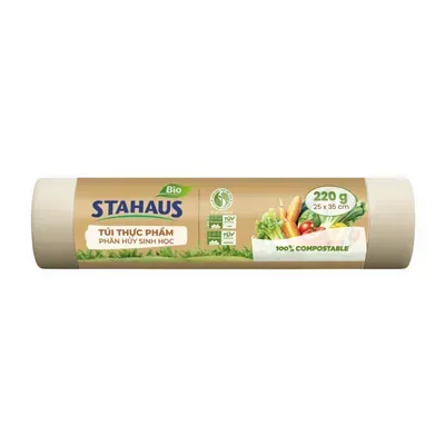 Túi đựng thực phẩm phân hủy sinh học 25x35cm Stahaus cuộn 220g