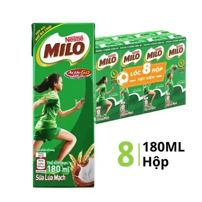 Lốc 8 hộp giấy sữa nước Milo 180ml