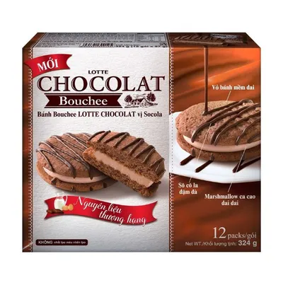 Bánh Bouchee Chocolat vị socola Lotte hộp 324g