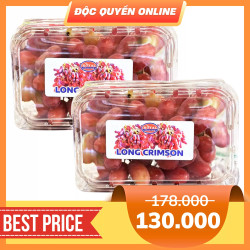 Combo nho đỏ Crimson hộp 500g (2 Hộp)
