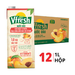 Thùng nước ép đào Vfresh 1l (12 Hộp)