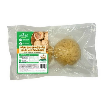 Bánh bao nguyên cám nhân xá xíu phô mai Bamboo gói 220g